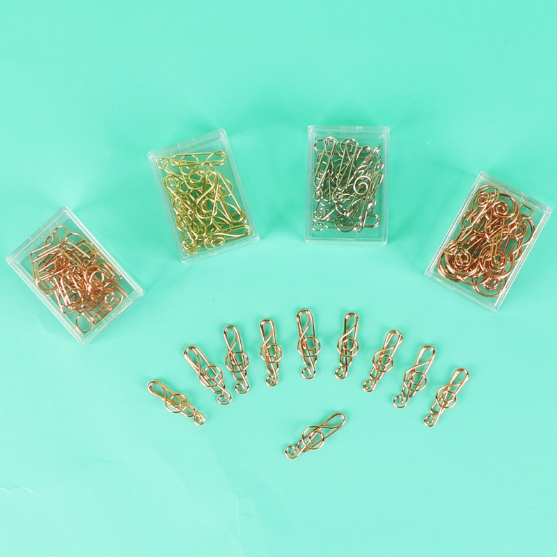 크리 에이 티브 금속 하이 노트 종이 클립 기타 악기 모양 미니 북마크 사무용품 음악 문구 선물