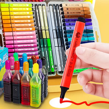 儿童绘画套装大容量可加墨可水洗填充墨水补充液水彩笔无毒安全24