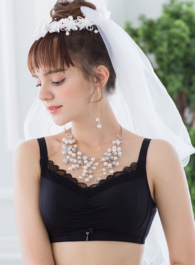 有多美舒适无钢圈聚拢上托简约女士全罩杯蕾丝边抹胸式内衣69649