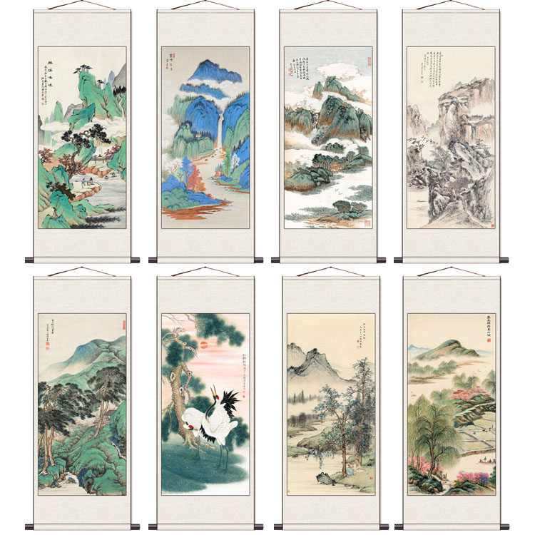 董希源松鹤图张大千山水水墨画