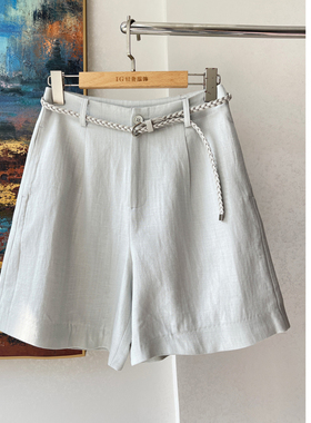 CARANGI品牌-2025夏季莱赛尔天丝+亚麻通勤百搭五分短裤IG215