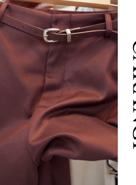 CARANGI-2025秋季新品高奢九分窄版女士直筒裤IG2652