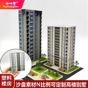 方寸景微缩仿真楼房模型塑料高楼大厦小区居民楼房地产沙盘场景