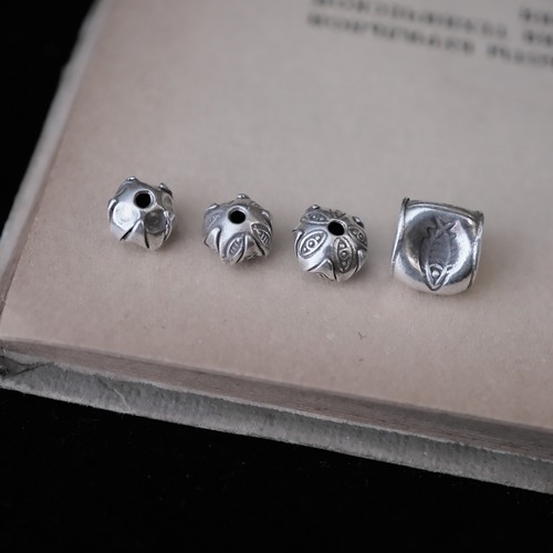 妖家 手工银饰 纯银鱼纹隔珠 泰国进口DIY配件 GH02