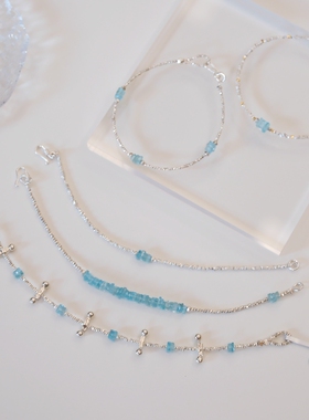 妖家 手工银饰 纯银手链 蓝色系 YS273