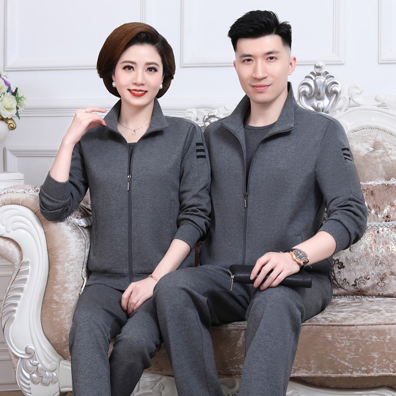 胖东来NK中老年运动套装春秋季情侣装男女休闲卫衣运动服两件套爸