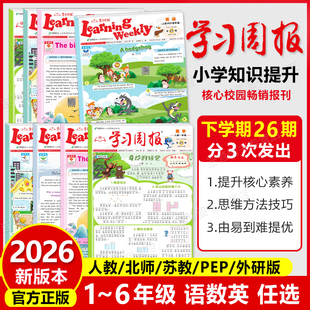 2026春 学习周报 语文数学英语 小学一二三四五六年级小学123456年级阅读知识拓展同步教材一周一练基础知识训练课外阅读期刊报纸