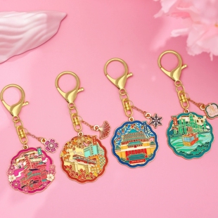 重庆景点钥匙扣李子坝长江索道洪崖洞周边文创纪念品背包挂件礼品