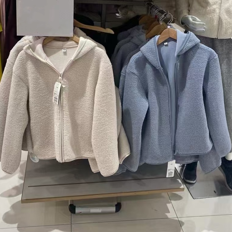 爆款！女装仿羊羔绒摇粒绒外套