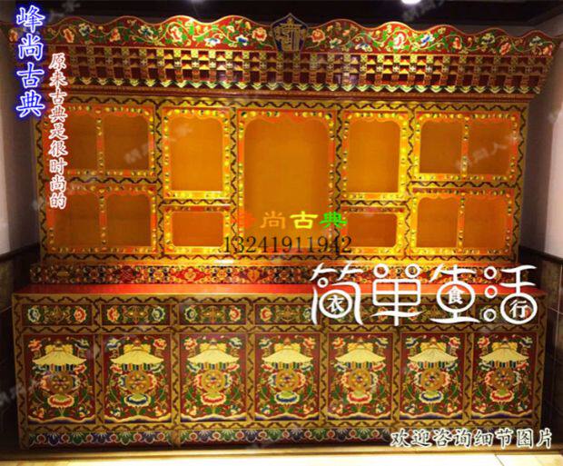 厂家直销藏式手工彩绘大佛屋佛龛佛柜佛堂柜佛台定做西藏家具手绘