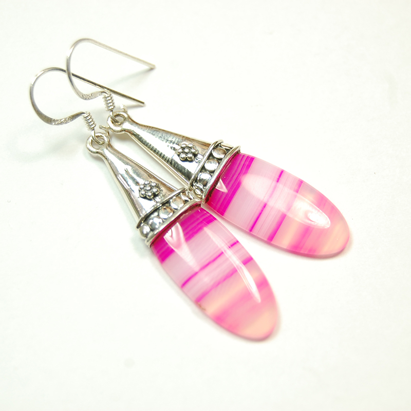 银饰古典雅风格耳环多颜色宝石