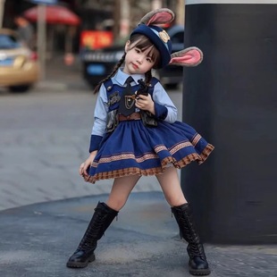 女童兔子朱迪警官儿童洛丽塔公主裙连衣裙疯狂动物城女童cos服装