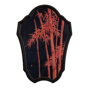 《竹颂》法式中国风绿竹水墨画风格床边柜挂画客厅个性异形装饰画