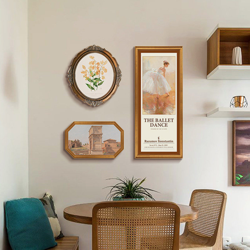 斯柏达法式轻奢人物装饰画组合客厅餐厅玄关边柜壁画欧式复古挂画