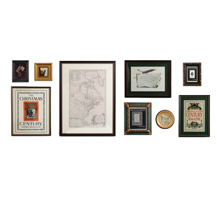 斯柏达美式复古地图客餐厅沙发背景墙装饰画组合中古边柜挂画壁画