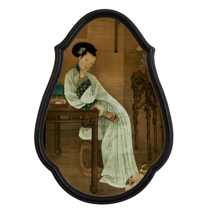 《仕女图》法式中国风复古人物装饰画创意卧室床头背景墙上挂画