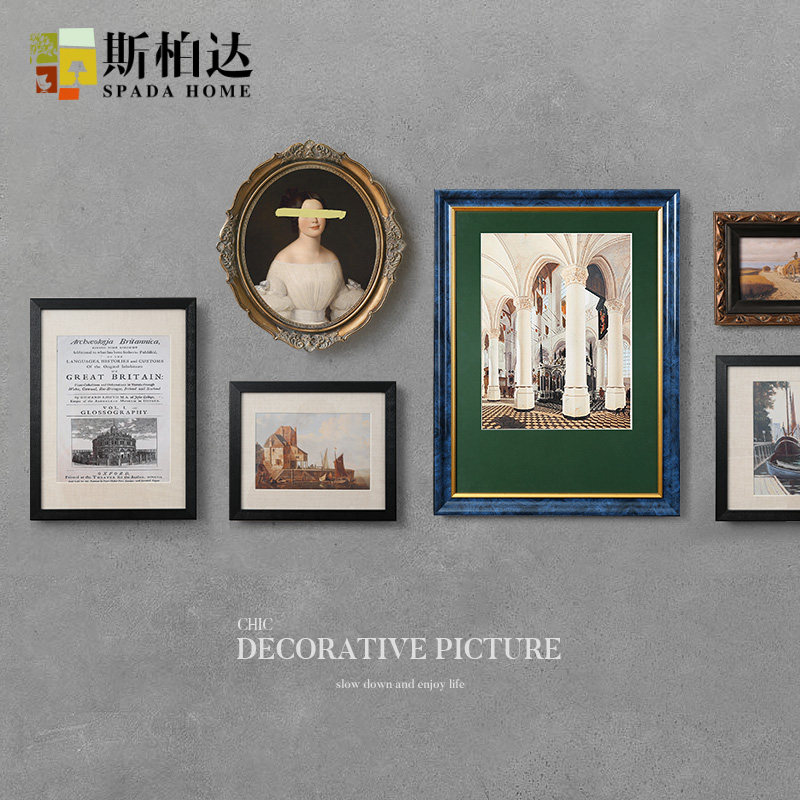 壁画客厅挂画简美轻奢不规则多幅小众美式钢琴沙发背景墙装饰画