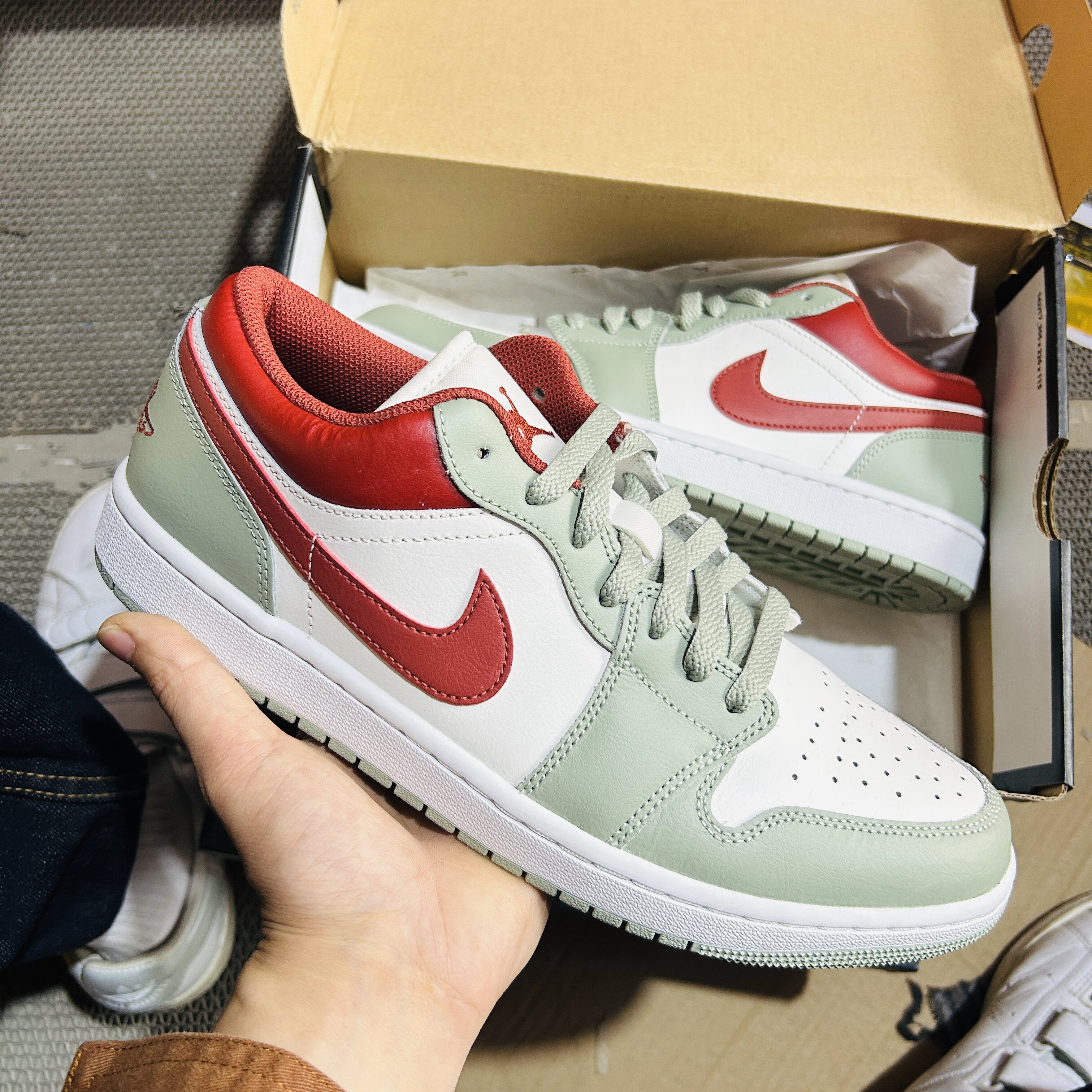 现货 耐克Air Jordan 1 Low AJ1白绿复古低帮篮球鞋553558 IB8855