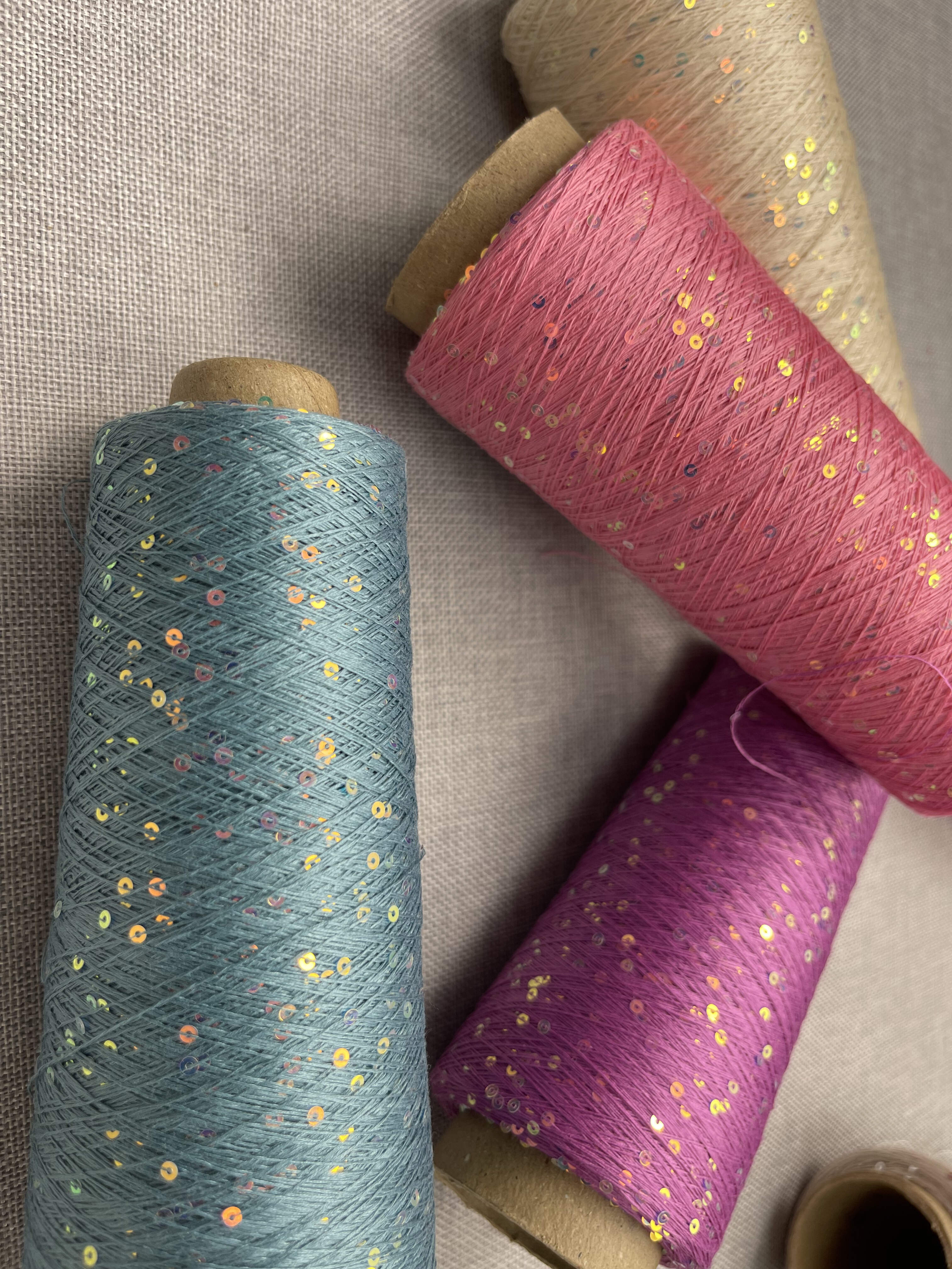 燕赵蠡费雯丽丝光烧毛棉炫彩亮片线DIY钩针配线手工编织松弛感50g