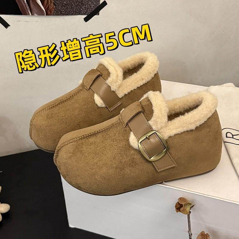 5cm内增高勃肯雪地靴女2025年秋冬新款加绒保暖毛毛女鞋加厚棉鞋