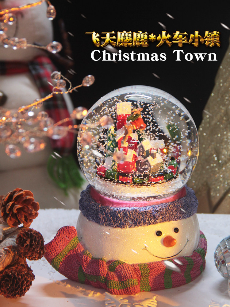 2023 미국 신제품 눈송이 크리스마스 크리스탈 공 엘크 뮤직 박스 뮤직 박스 스노우 어린이 크리스마스 선물