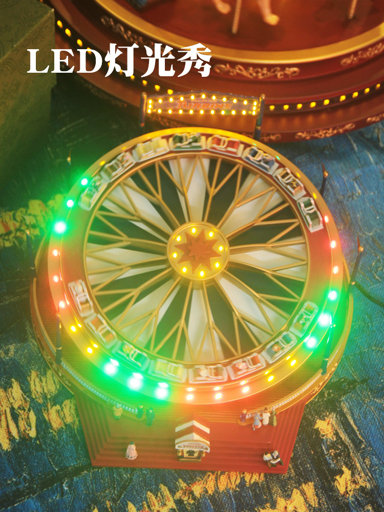 미국 MR.CHRISTMAS 회전차안틱 오르골 오르골 소년 생일 크리스마스 선물