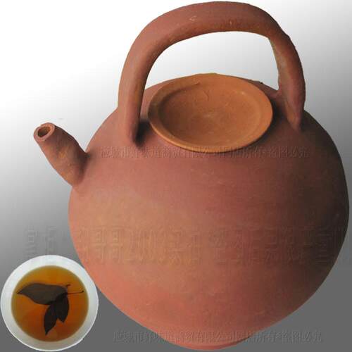 湖北应城特产红茶壶复古西瓜壶老石壶土泥茶壶陶壶送木塞茶叶包邮 - 封面