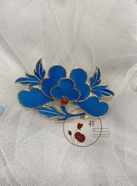 青荇手工富贵洛阳牡丹仿点翠鹅毛