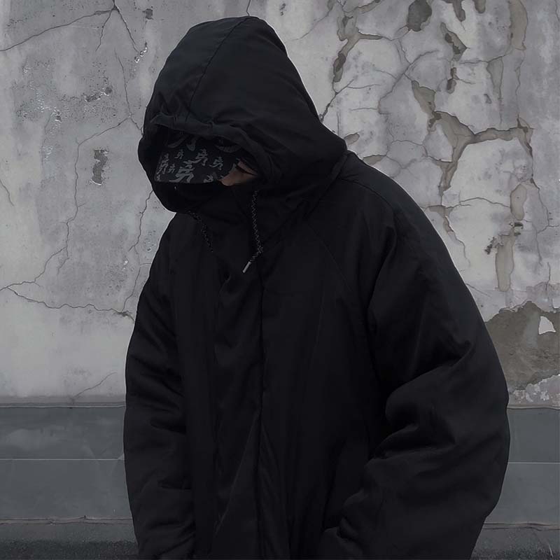 嘻哈机能ins国潮流牌高街扎染水洗做旧大码棉服衣外套男2025新款