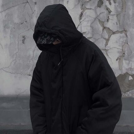嘻哈机能ins国潮流牌高街扎染水洗做旧大码棉服衣外套男2025新款