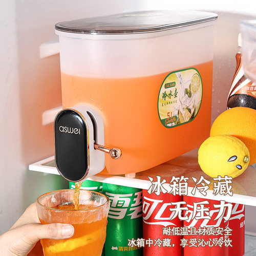 日本进口MUJIE5L带龙头大容量冰箱冷水壶水果茶凉水壶家用装水饮