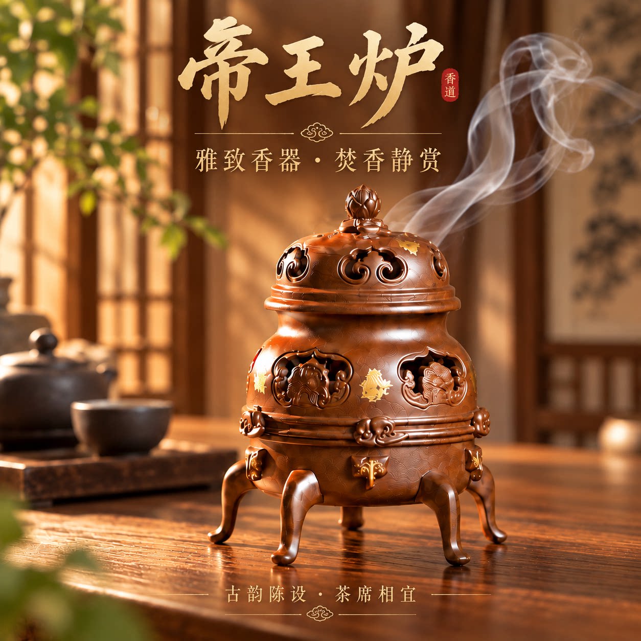 全铜苏工帝王炉禅意香薰炉