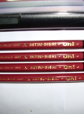 MITSU-BISHI UNI 铅笔红色 三菱红色铅笔1887 原装正品