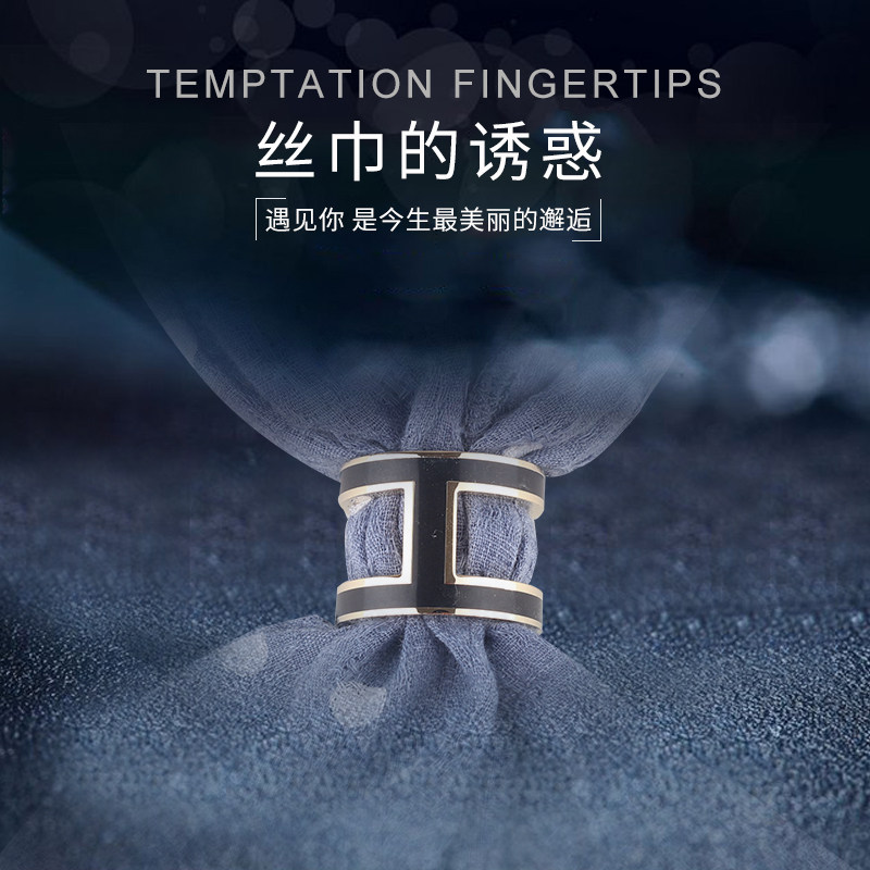 丝巾扣黑色珐琅H 钛钢披肩扣环百搭大号方巾配饰奢华围巾扣Twilly|msdalam kategori Aksesori/Barang Kemas Fesyen, kerongsang - dari Buy2taobao.com untuk memberikan perkhidmatan ejen Taobao profesional membeli