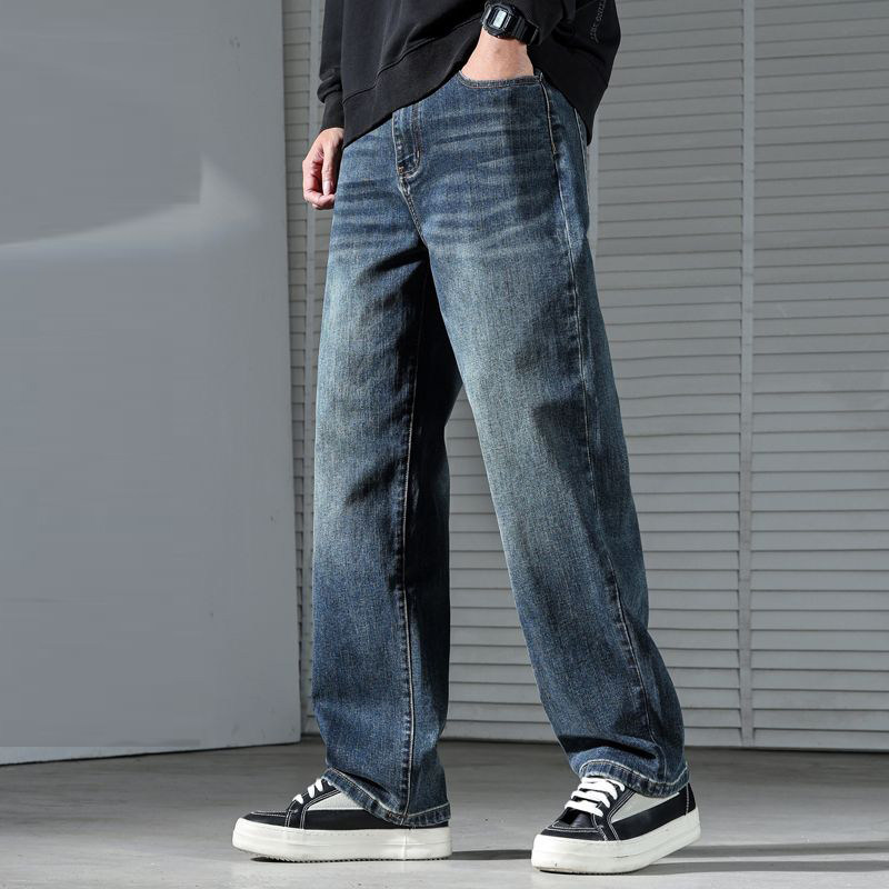 高端宽松直筒牛仔裤男2026新款常规男裤休闲弹力阔腿春夏款长裤子
