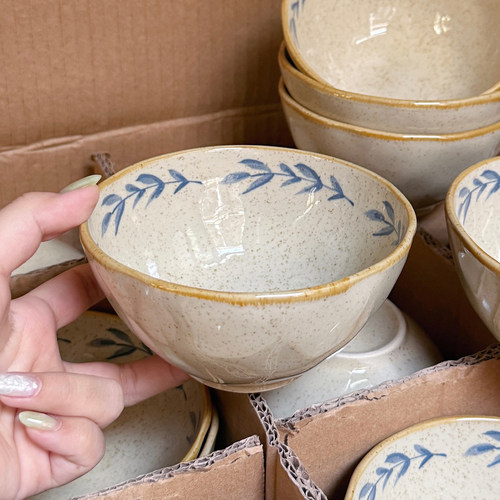 复古中古风陶瓷米饭碗家用吃饭碗面碗饭菜盘鱼盘味碟2026新款餐具