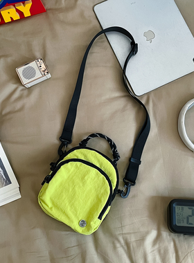 黄色包包女高级感精致上班杂物小拎包多隔层拉链超轻便斜挎小布包