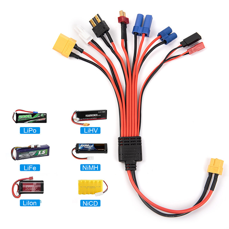 平衡充电器1拖8转换线XT60JST/FUTABA/TRX/T/小田宫/EC3/EC5/XT90