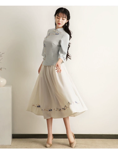 Ханьфу для школьников, китайский стиль, с вышивкой