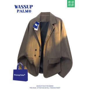 WASSUP PALM夹克男款2025新款春秋季休闲宽松高级感复古西服外套