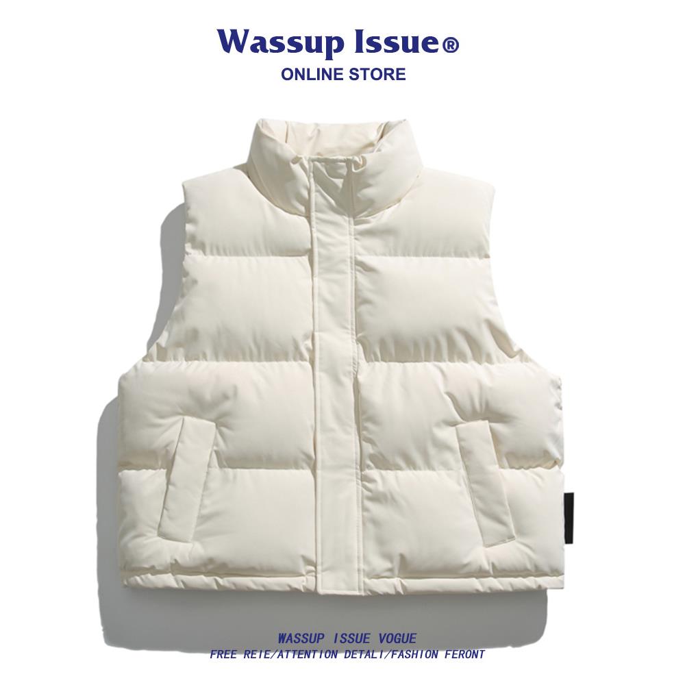 WASSUP ISSUE美式工装马甲男款秋冬季马夹棉服加厚无袖坎肩外套男