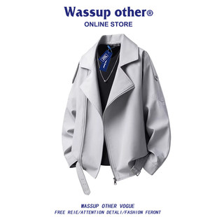 WASSUP OTHER美式复古翻领休闲夹克男款春秋高级感潮牌拉链外套男