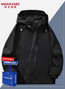 NASAB-EARE黑武士冲锋衣男款春秋情侣户外登山机能风工装夹克外套