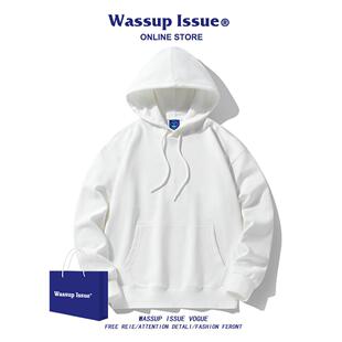 WASSUP ISSUE美式重磅卫衣男款春秋季2025新款外套情侣连帽衣服男