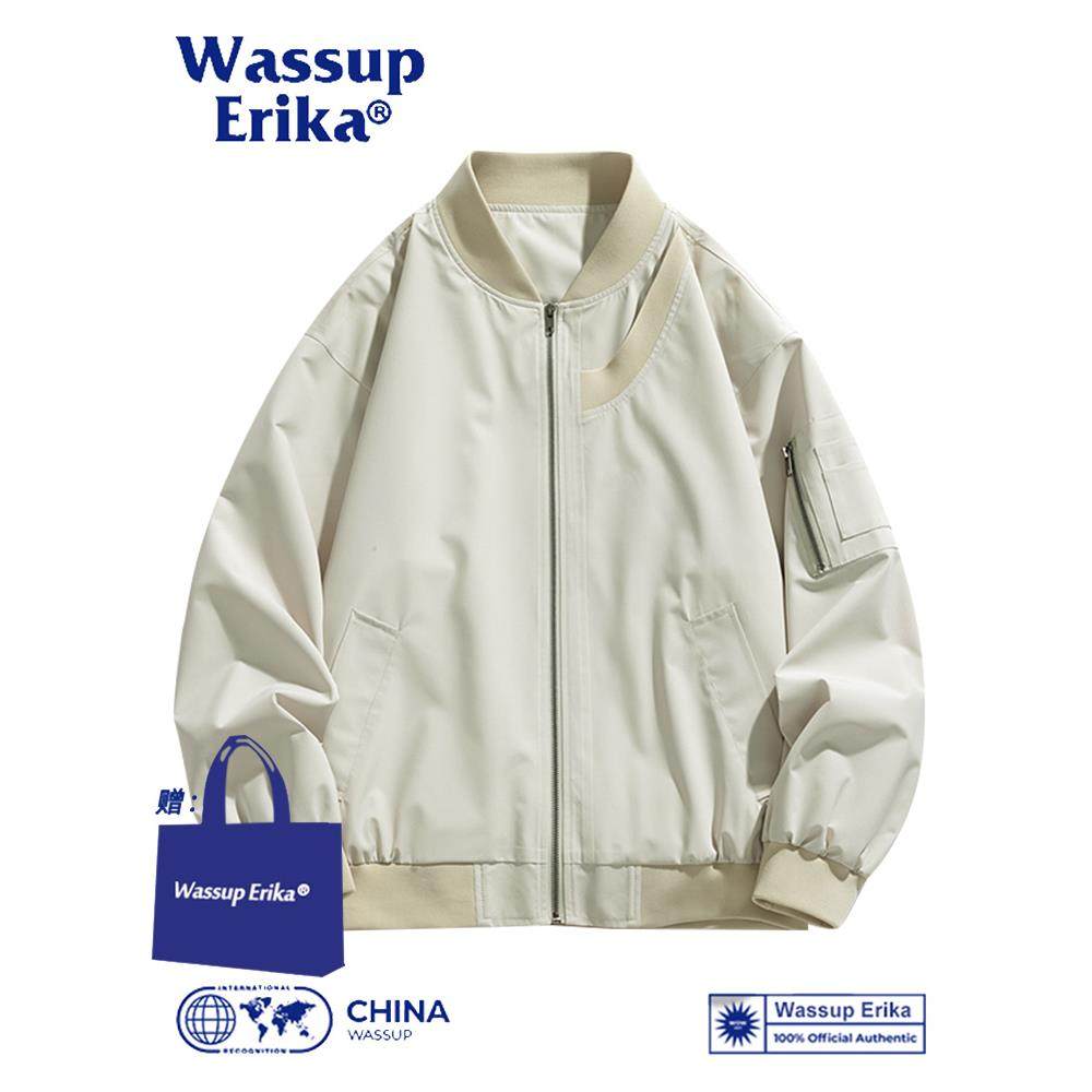 WASSUP ERIKA空军飞行服夹克男款春秋季美式高街情侣棒球服外套男