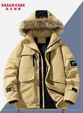 NASAB-EARE潮牌百搭派克服男2025秋冬季新款羽绒棉服情侣连帽棉衣