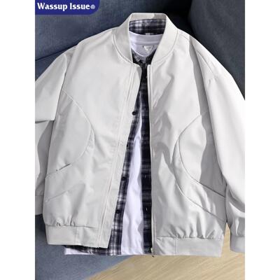 WASSUP ISSUE美式飞行员工装夹克男春秋潮牌痞帅休闲棒球服外套男