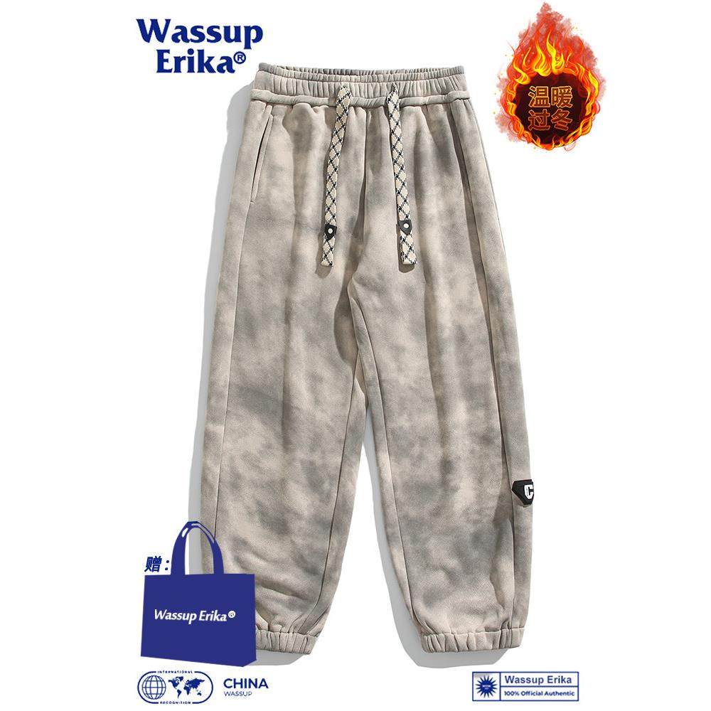 WASSUP ERIKA抗寒羊羔绒脏脏裤子男冬季加绒运动卫裤加厚束脚长裤,男装,卫裤,淘宝优惠券,粉丝福利购,淘宝优惠卷