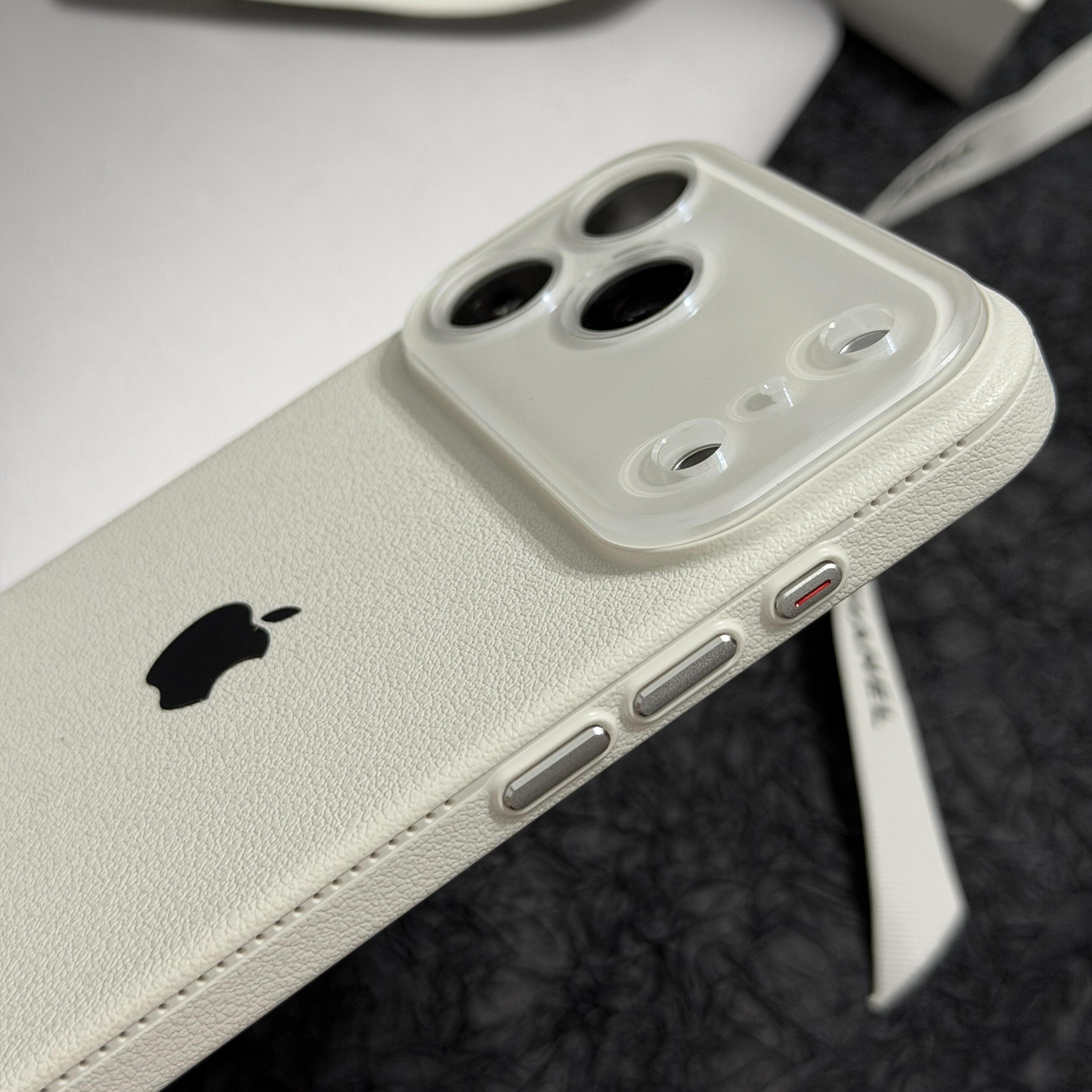 ins风高颜值白月光荔枝纹质感适用苹果17pro手机壳新款iphone16promax韩系小众15超薄磨砂14plus防摔13爆款12