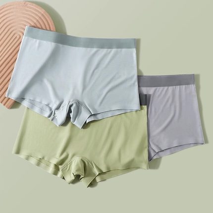 女无痕平角内裤中腰轻薄莫代尔7A抗菌桑蚕丝裆部运动四角帅 t内裤